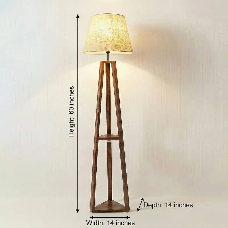 Kaisen Shelf Tripod Wooden Floor Lamp media 10