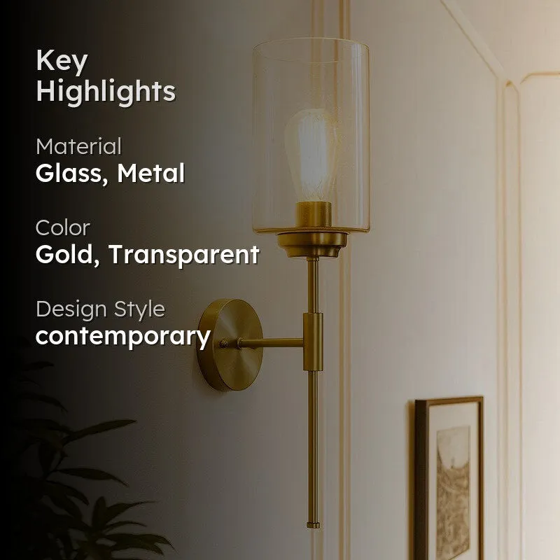 RadianceFlex Multi-Style Glass & Metal Wall Lamp - Gold media 2