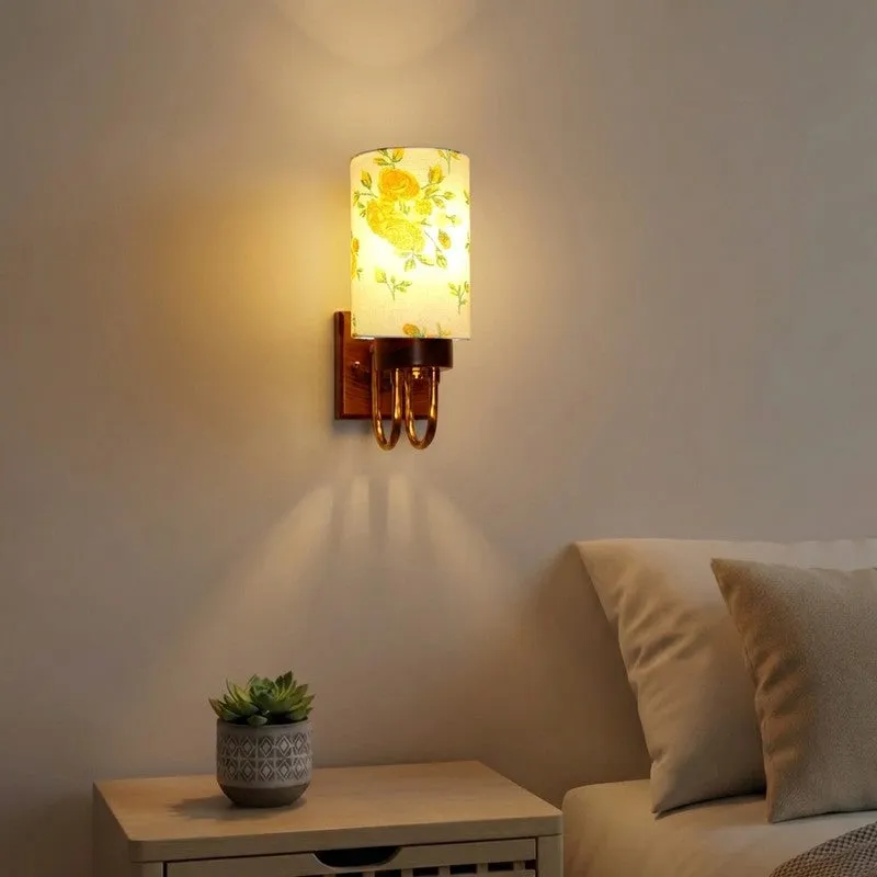Gilded Arch Cotton Wall Lamp - White,Orange media 1