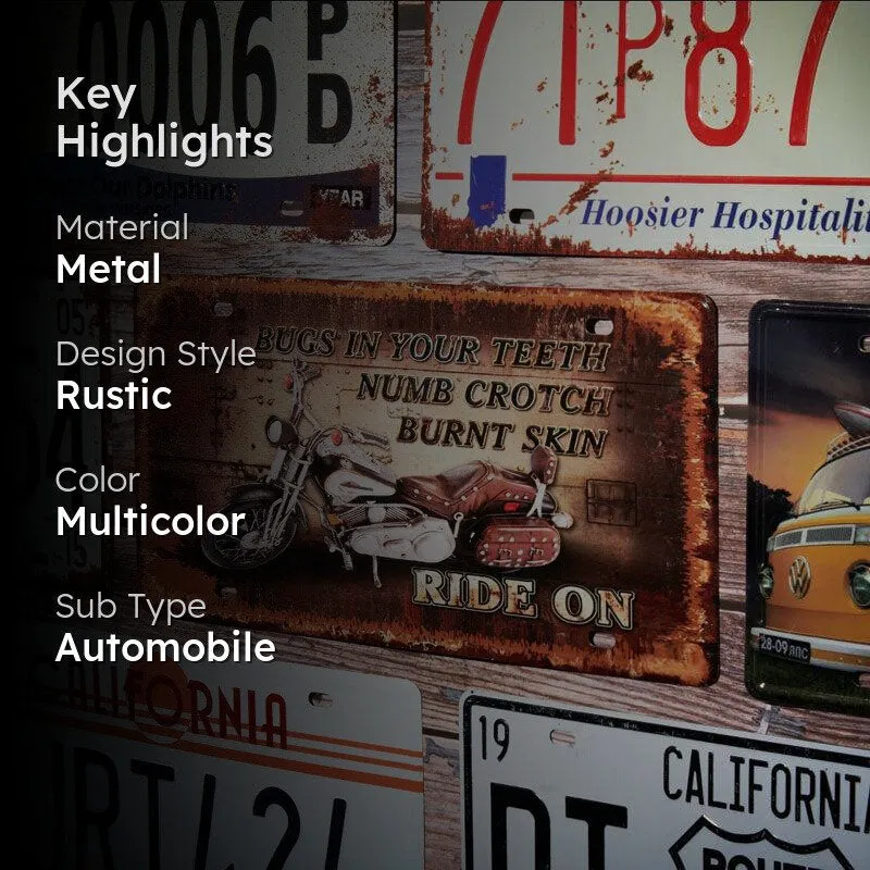 Motor Ride On Sign Plate Metal Wall Accent media 2