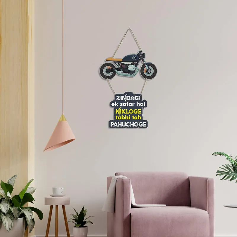 Zindagi Quote Polyester & MDF Wall Hanging media 4