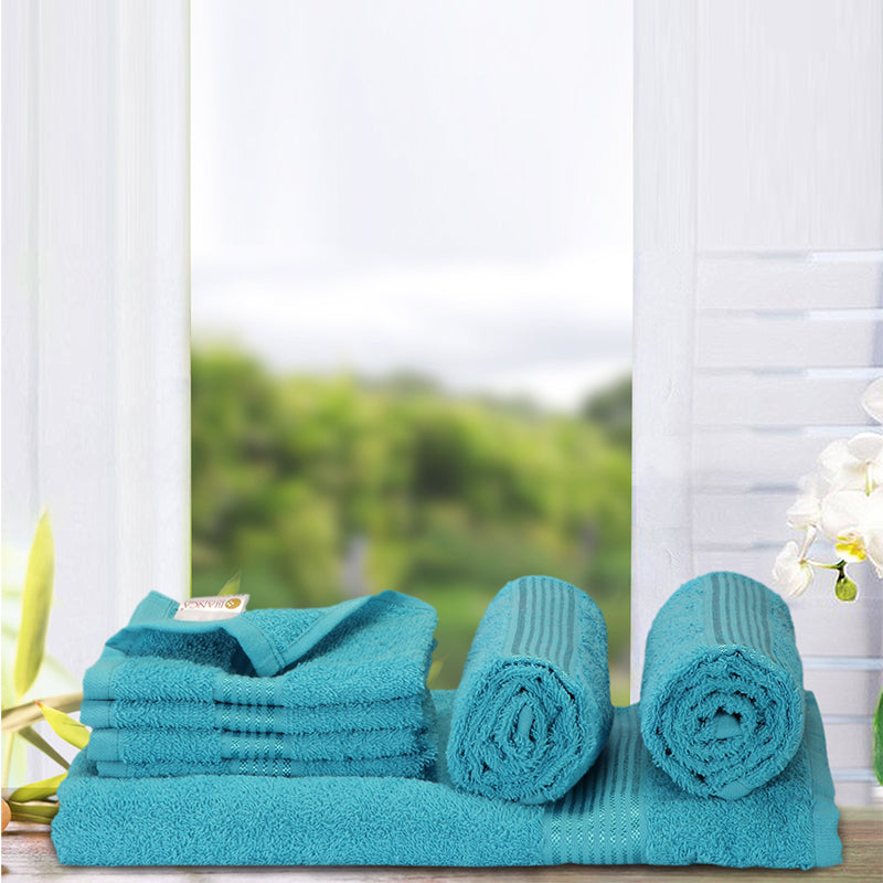 Eva Quick Dry Towel Combo (Blue) - Seven Piece Set media 5