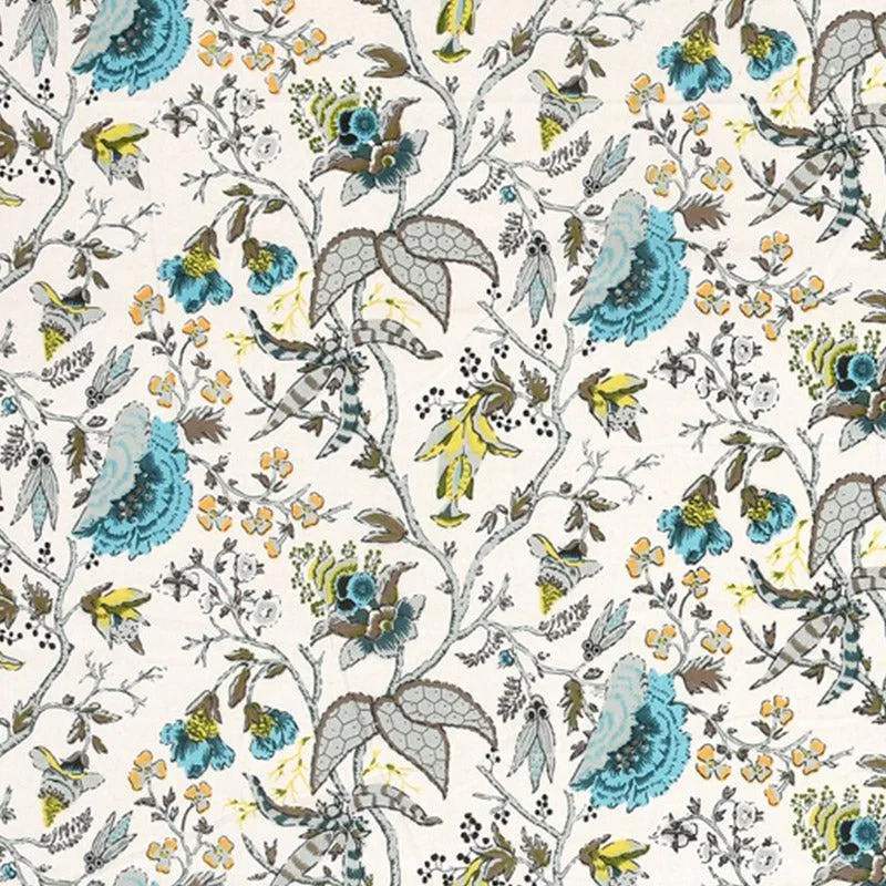 Mivaana Floral Curtain (Blue) - Set Of Two media 3