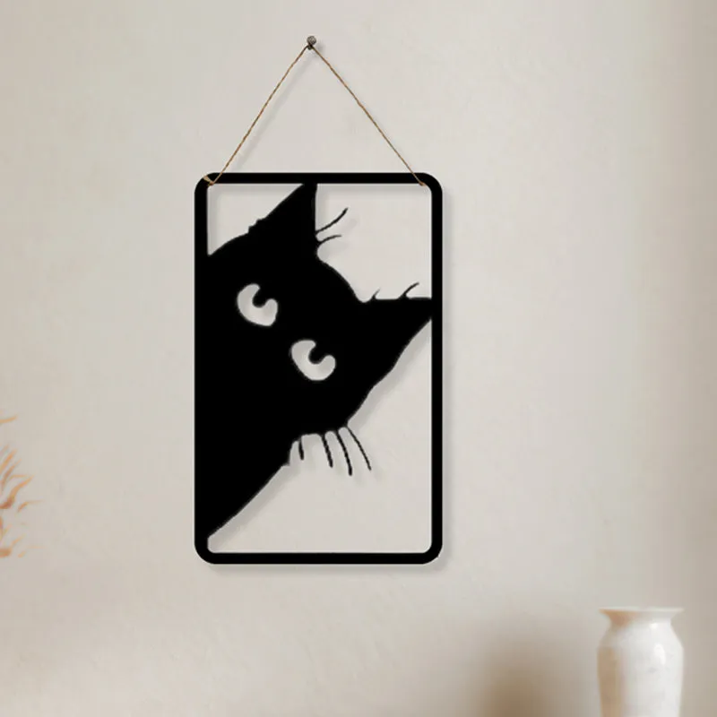 Peeking Cat II Iron Wall Accent media 3