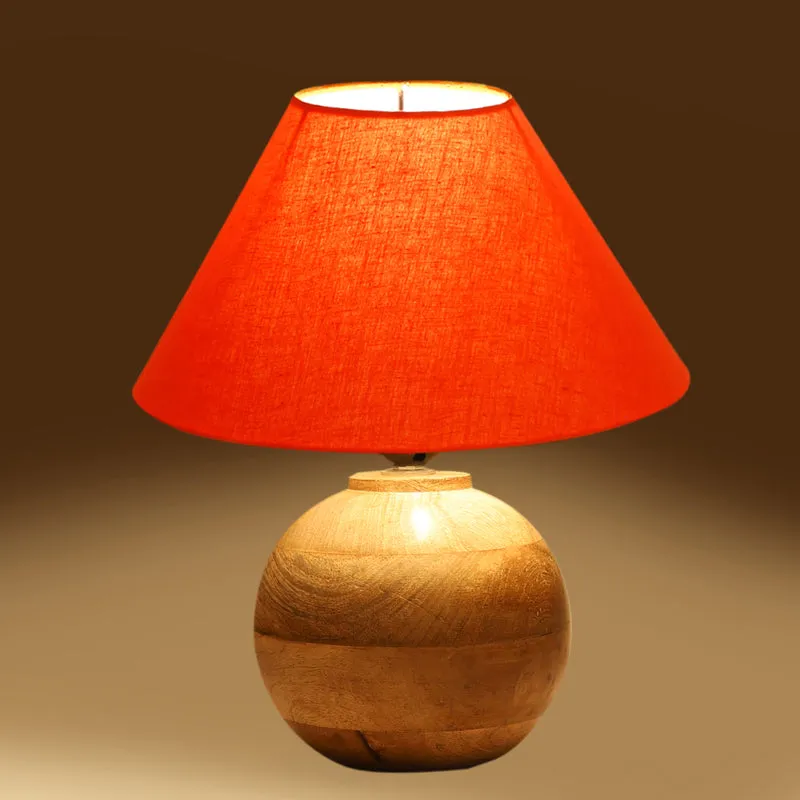 Cotin II Orb Cotton Table Lamp - Orange,Brown media 5