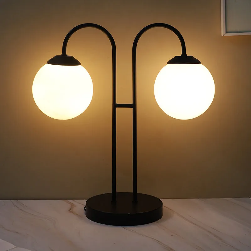 Petit Soleil Duo Solid Arched Moon LED Iron Table Lamp - White,Black media 4