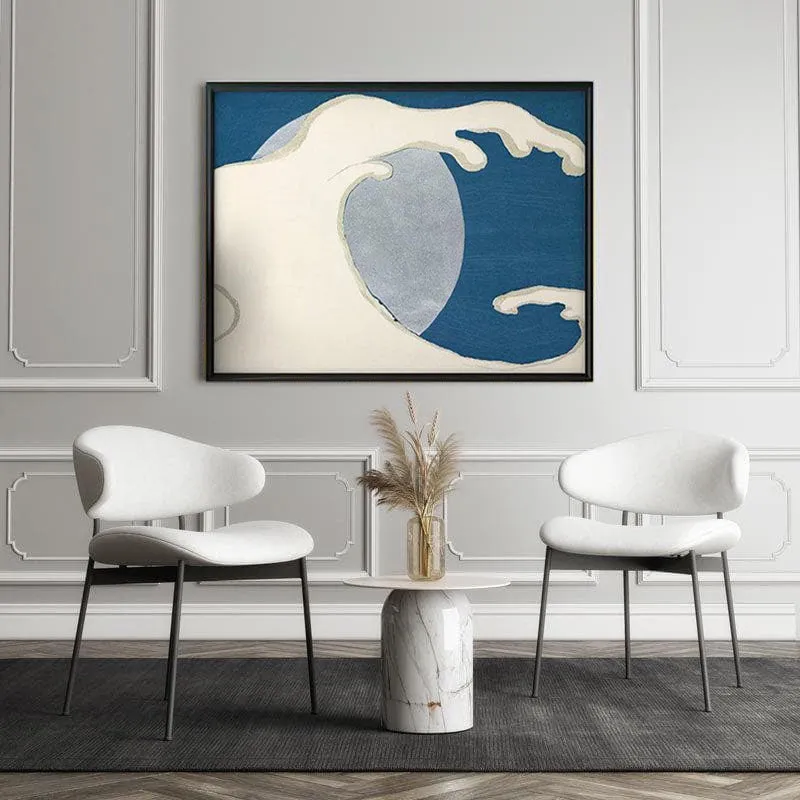 Waves From Momoyogusa Canvas Painting By Kamisaka Sekka - Black Frame media 5