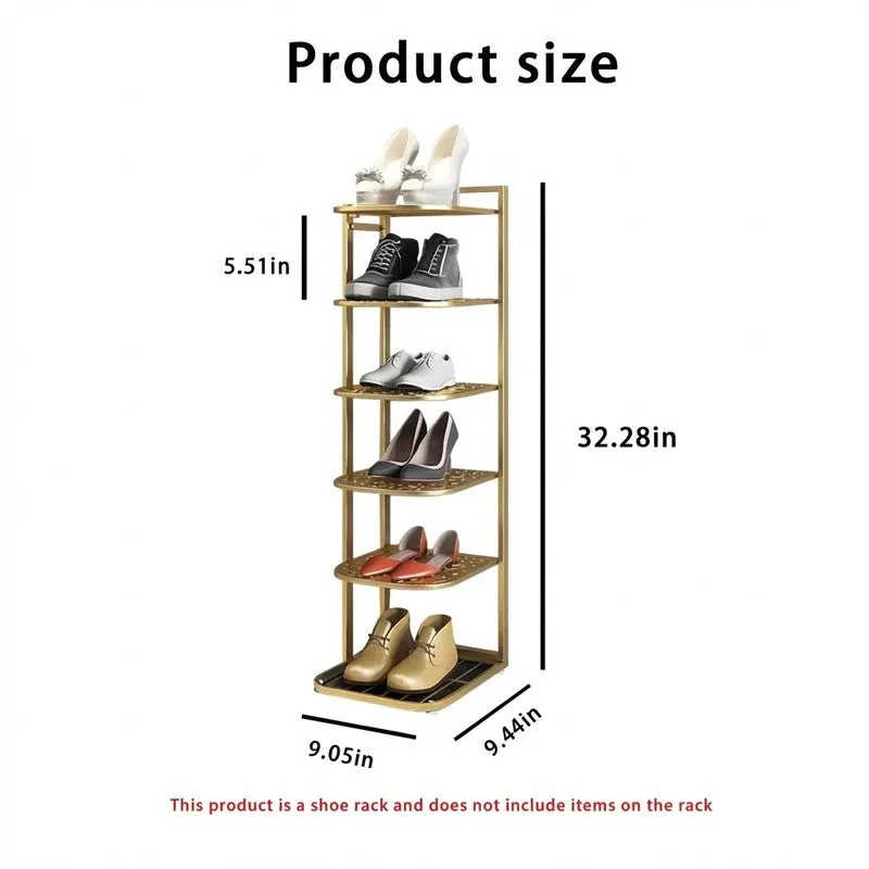 Portable Metal Shoe Rack - Gold media 6