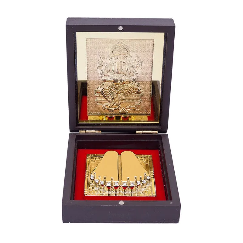 Rakshi Gift Set with Gold-Foiled Ganesha Accent - Three Piece Set media 3
