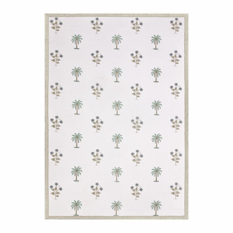Haveli Space Cotton Bedsheet (White, Grey) - 180 TC media 4