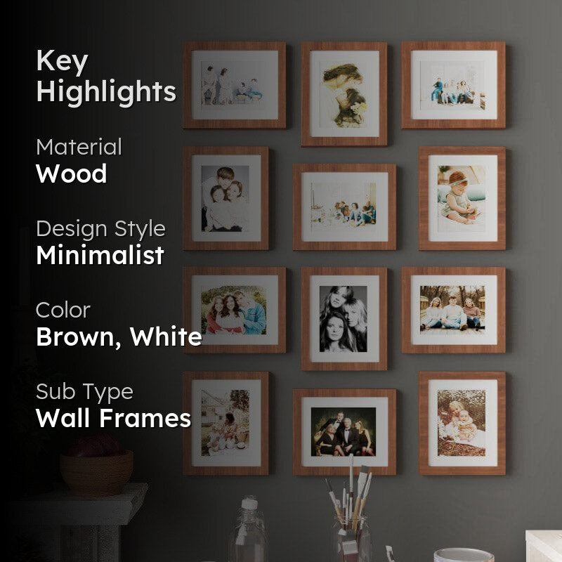 Memory Mood Photo Frame (Brown) - Set Of Twelve media 2