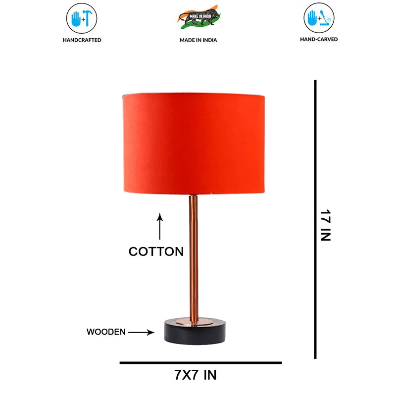 Cotin I Rodin Wooden Table Lamp - Orange,Copper,Black media 7