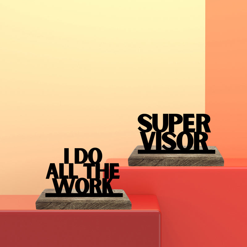 Supervisor Typography Showpiece - Set Of Two