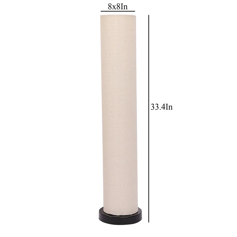 Eshe Wooden Tower Floor Lamp With Jute Shade - White media 5