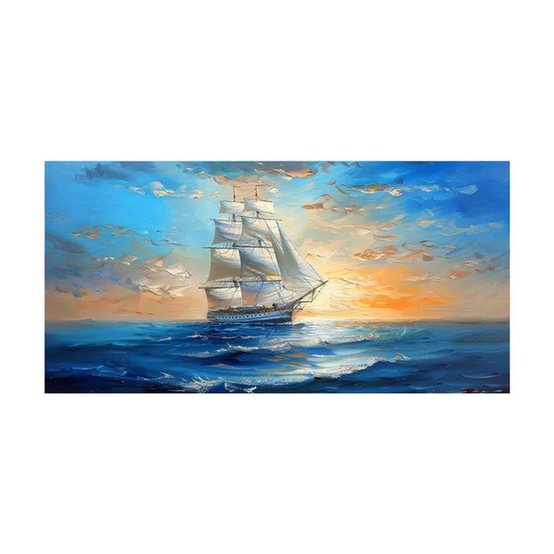 Sailboat Sunset Wall Painting media 4
