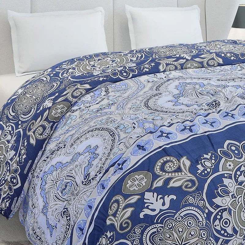 Monte Carlo Pixelweave Ethnic Print Polyester Duvet Covers (Blue) - 210 GSM media 5