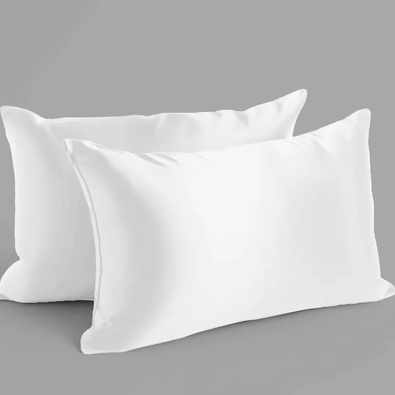 SilkenAura Satin Pillow Cover with a Scrunchy (Pearl) - Set Of Two media 3