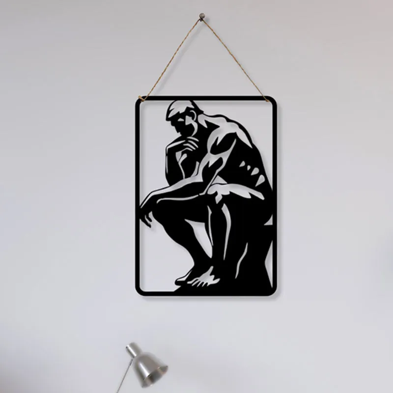 The Thinker's Silhouette Iron Wall Accent media 3