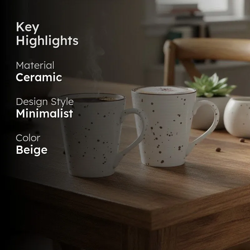 Ceramic Ceramic Coffee Mug (250 mL Each) - Set Of Two media 2