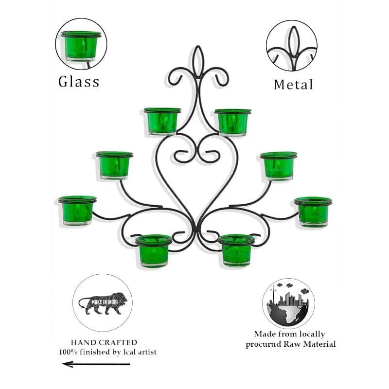 Floral Candle Holder - Green media 5