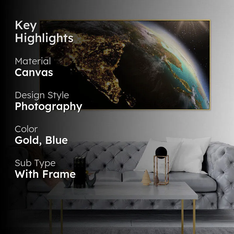 India Golden Glow Canvas Wall Painting media 2