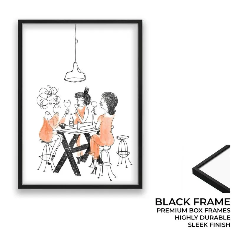 Figurine Dining Archival Canvas Wall Art - Black media 8