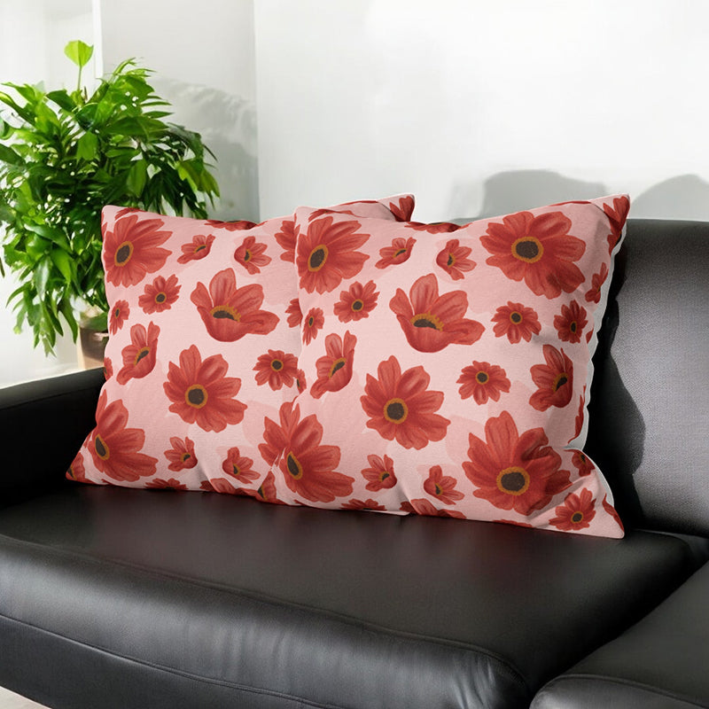 Floating Florals Velvet Cushion Cover Set - Set Of Two