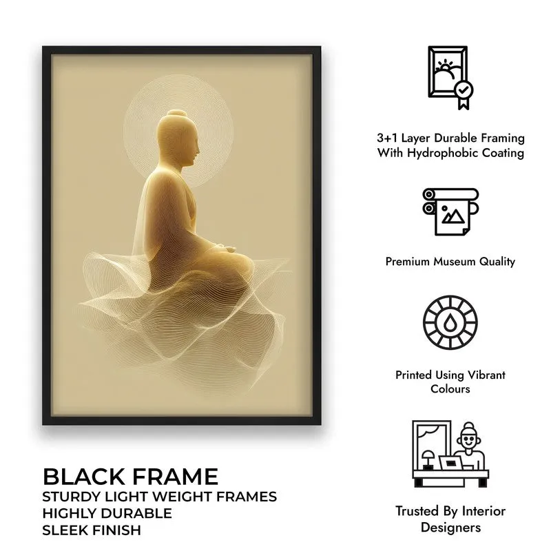 Enveloped in Enlightenment Buddha Archival Paper Wall Painting With Black Frame media 9