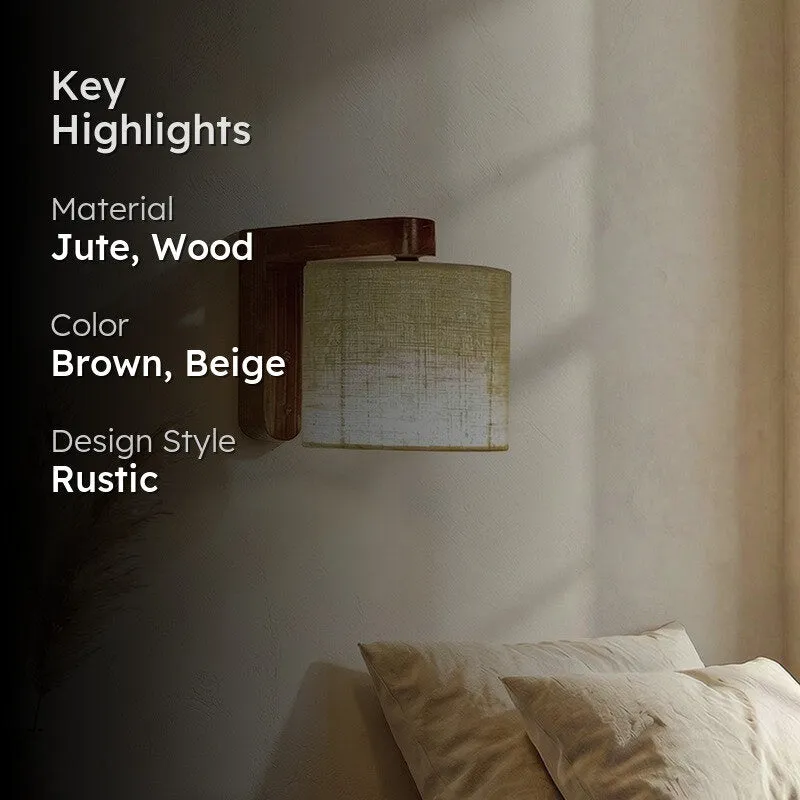 Plenaris Jute & Wooden Wall Lamp media 2