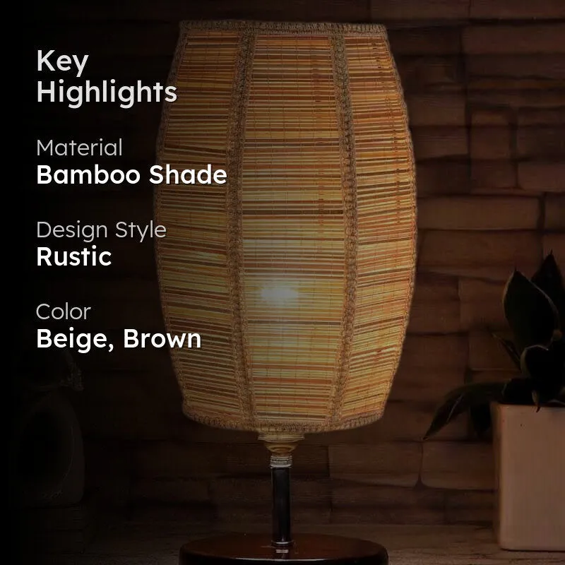 Mogo Bamboo Table Lamp - Beige,Brown media 2