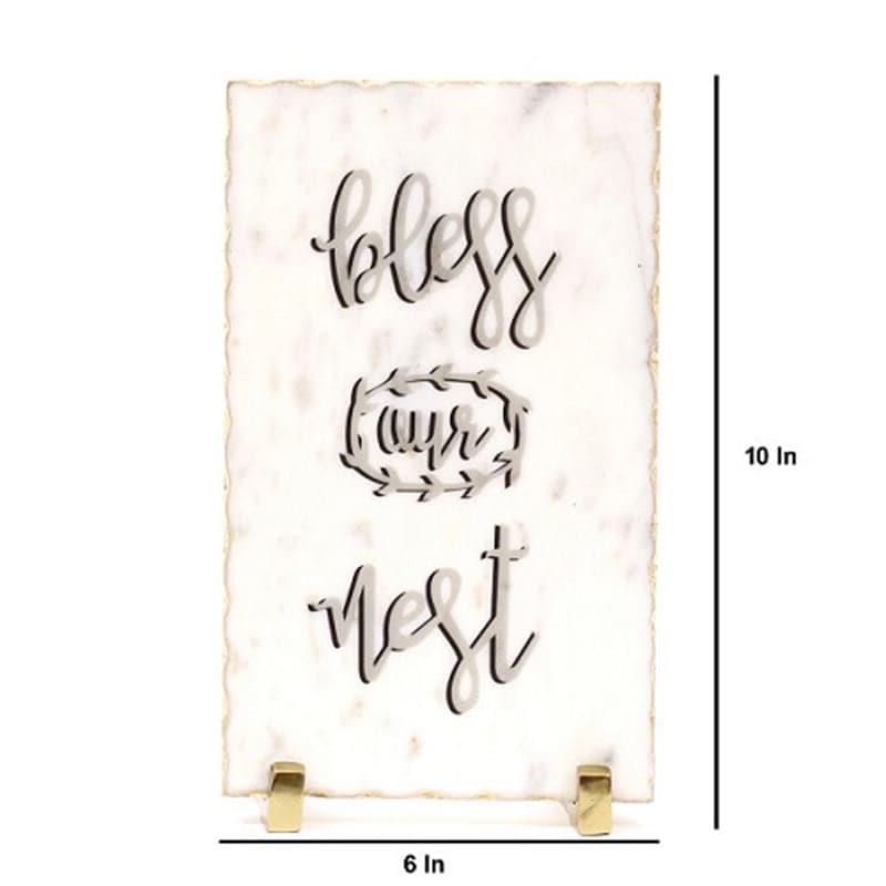Bless Our Nest Hand Painted Marble Showpiece media 4