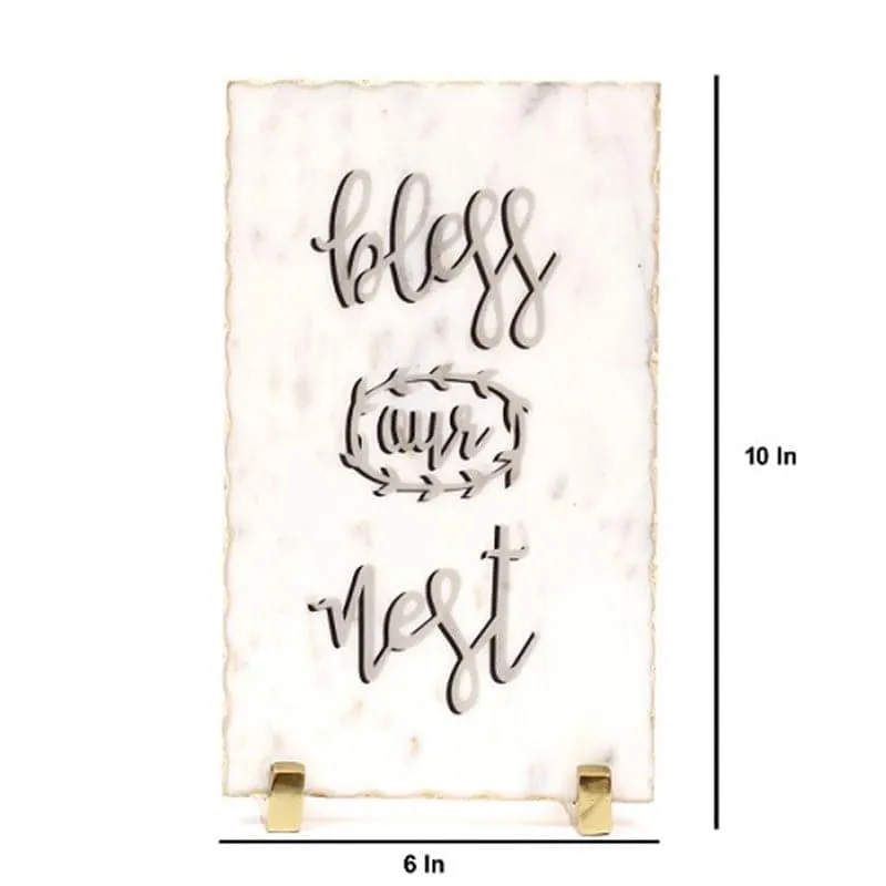 Bless Our Nest Hand Painted Marble Showpiece media 4