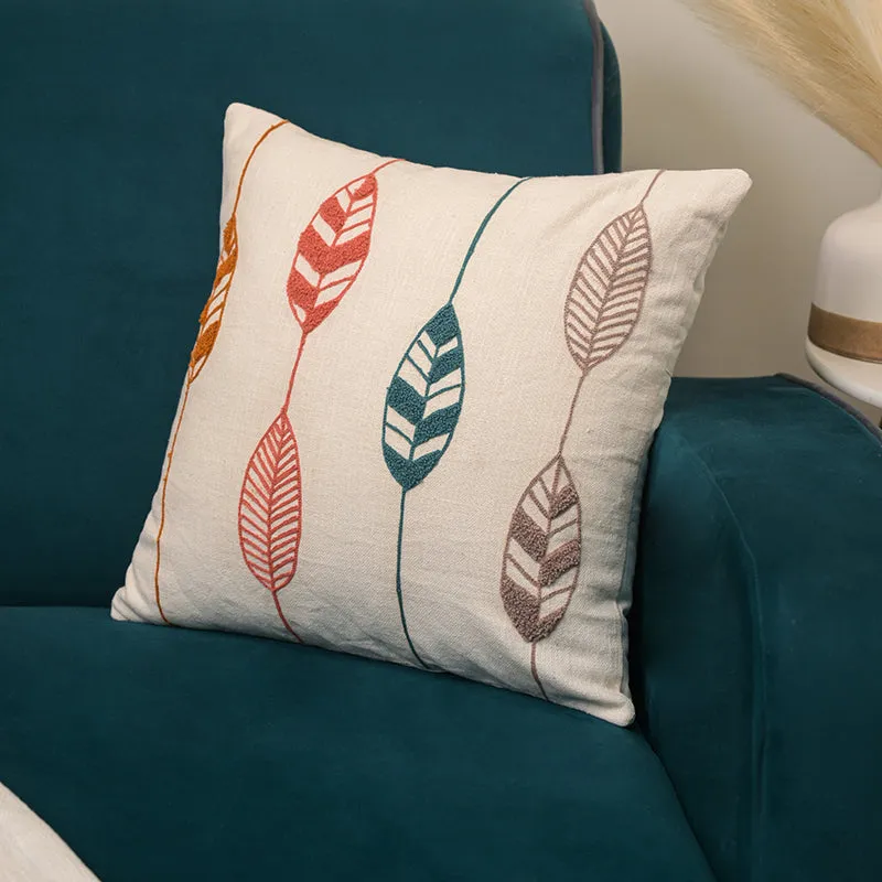 Leafette Embroidered Cushion Cover media 3
