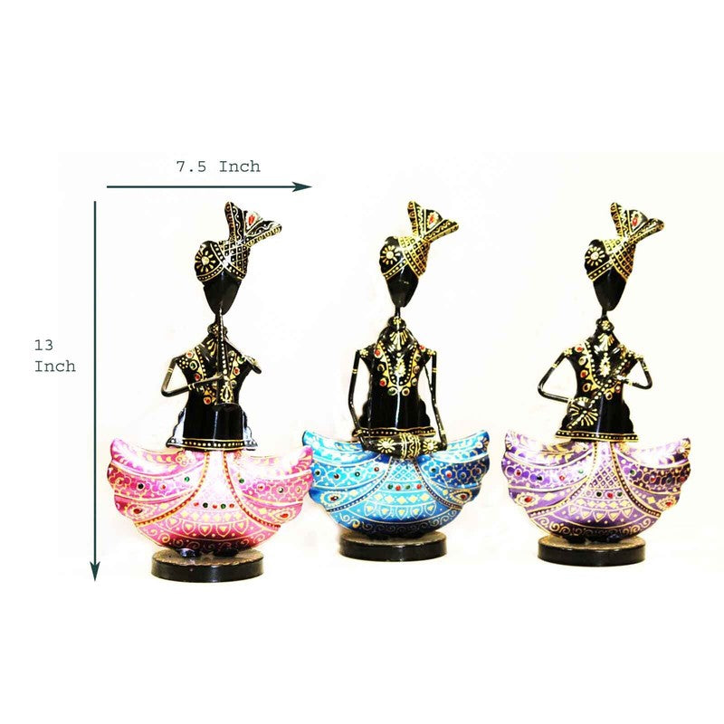 Rajasthani Musician Iron Trio Showpieces - Set Of Three media 6