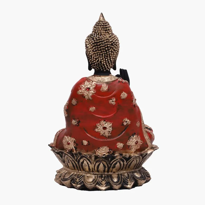 Solace Buddha Polyresin Idol (12 inches) - Red media 5