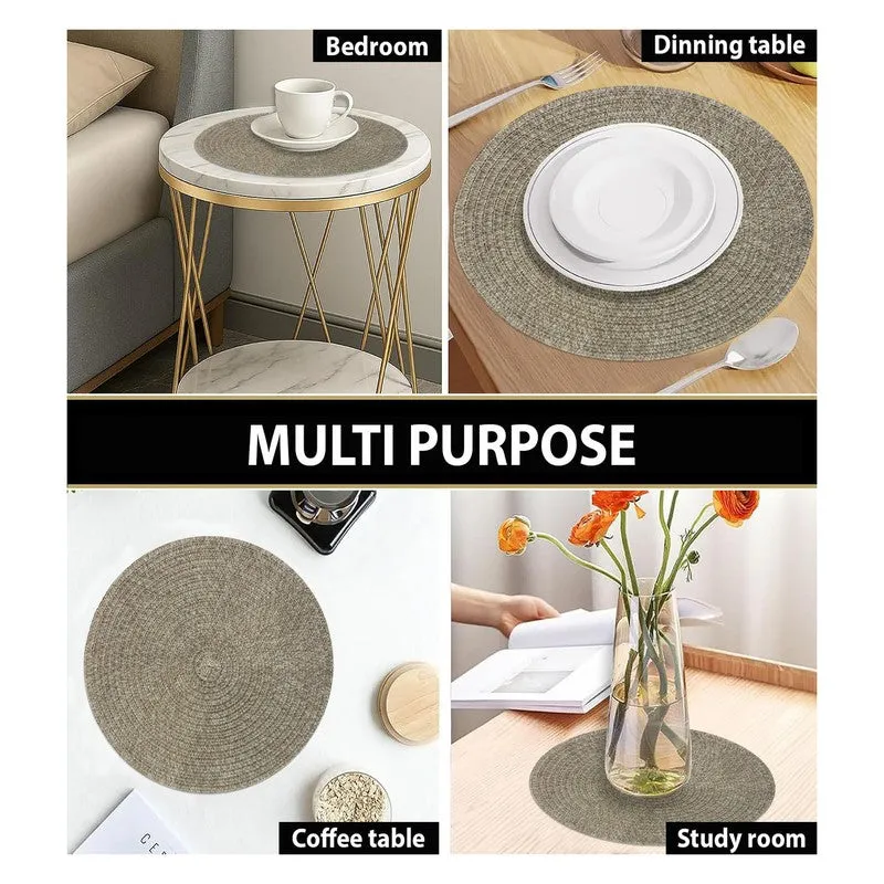 Onyxa Golden Round PVC Table Mats - Set Of Four media 7
