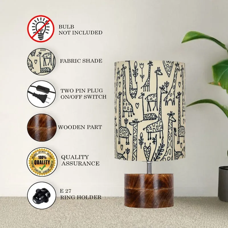 CelestiGlow Chic Wooden Table Lamp - Beige,Brown media 6