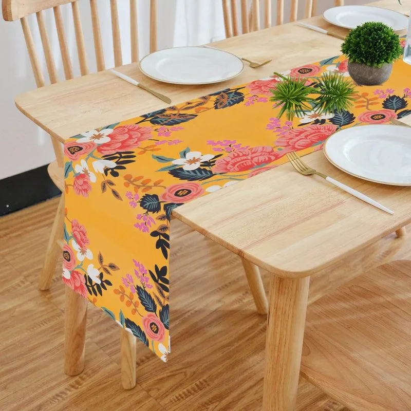 Easter Floral Poly Canvas Table Runner media 1
