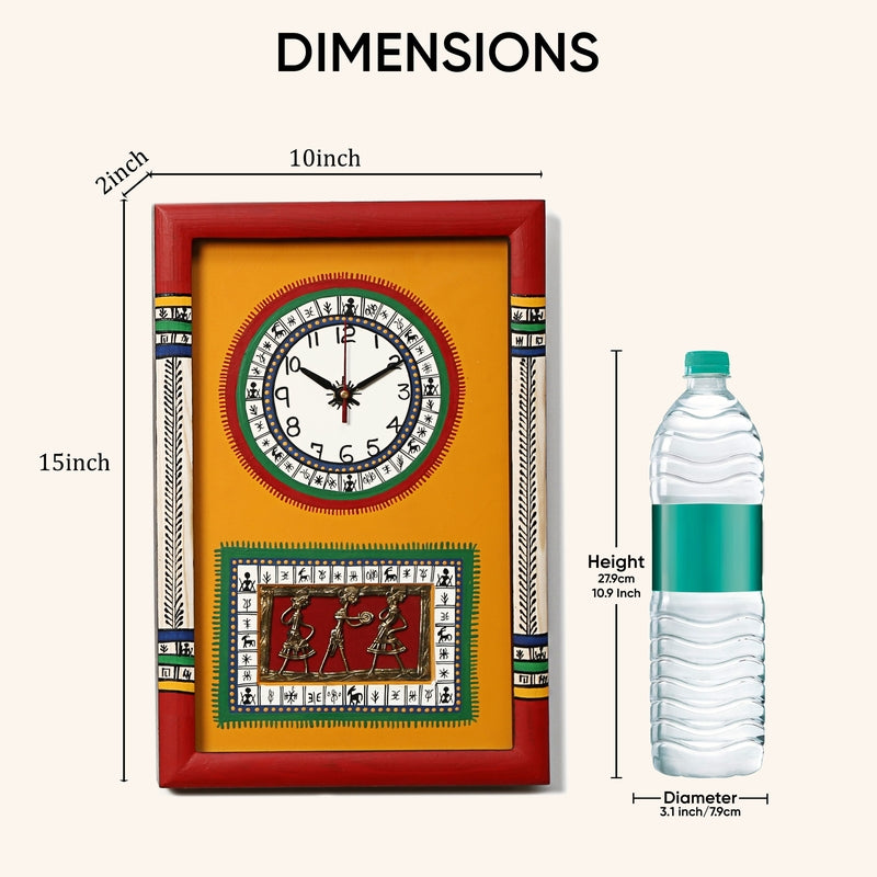 Sanjoya Warli Wall Clock - Yellow media 10