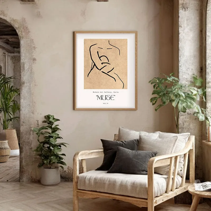 Inward Calm Canvas Wall Painting With Brown Frame media 5