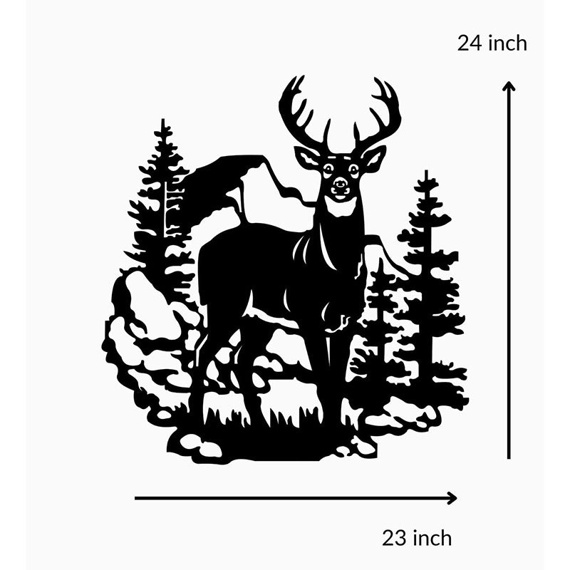 Reindeer Forest Black Iron Wall Accent media 5