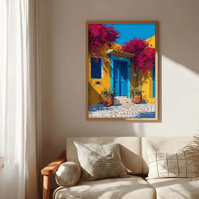 Terra Bloom Canvas Wall Painting - Brown Frame media 6