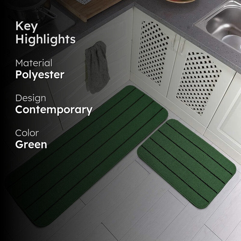 CozyLines Kitchen Floor Mats (Green) - Set of Two media 2