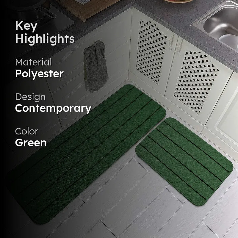 CozyLines Kitchen Floor Mats (Green) - Set of Two media 2