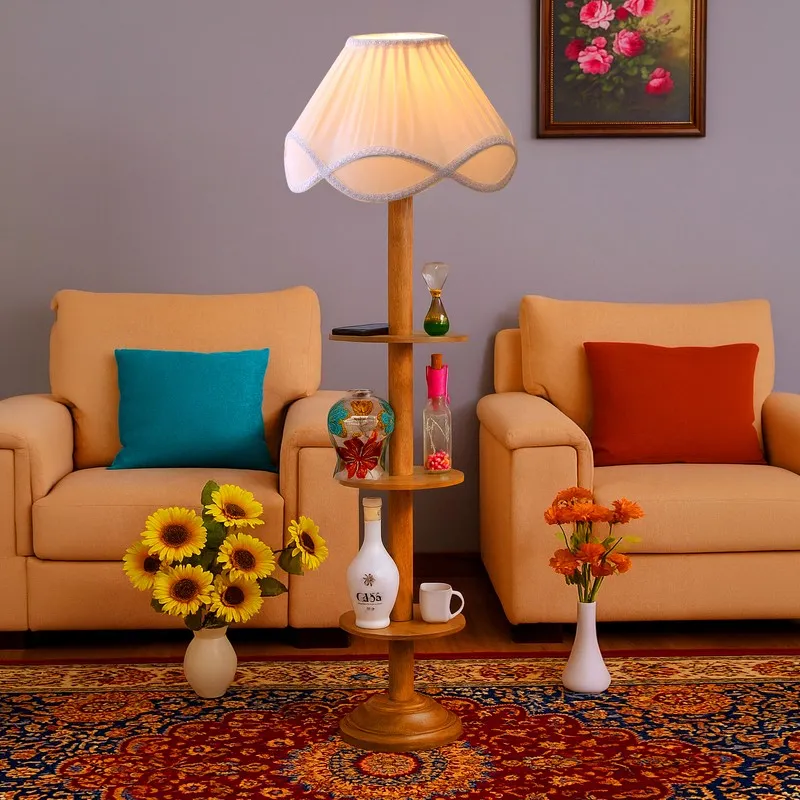 FloraPrism Wooden Floor Lamp - White media 3