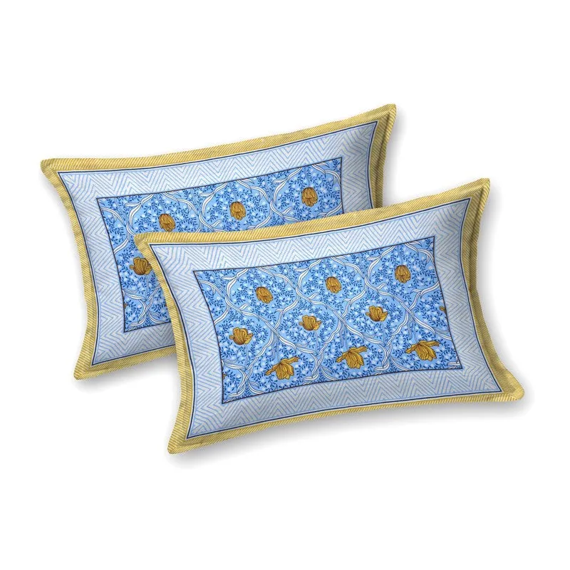 Shapeix Cotton Bedsheet (Blue) - 240 TC media 4
