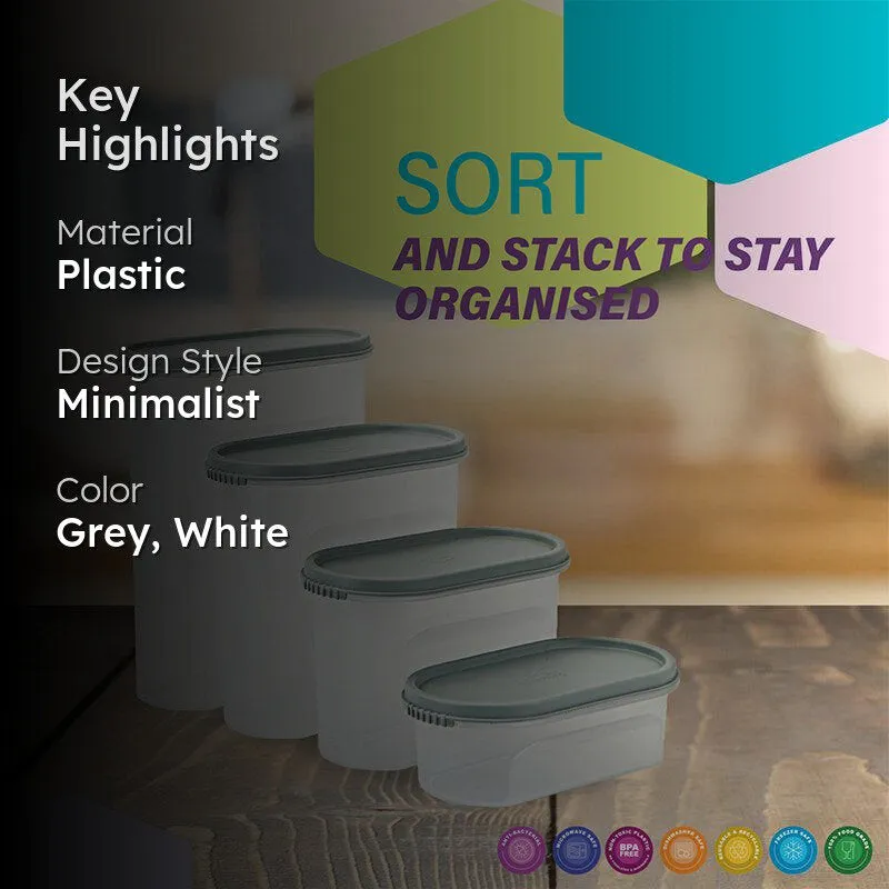 Elmera Storage Conatiner (Grey & White) - Set Of Twelve media 2
