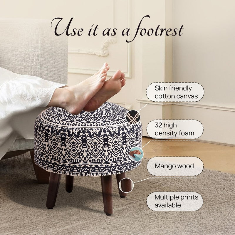 Chenova Cotton Ottoman - Blue media 5