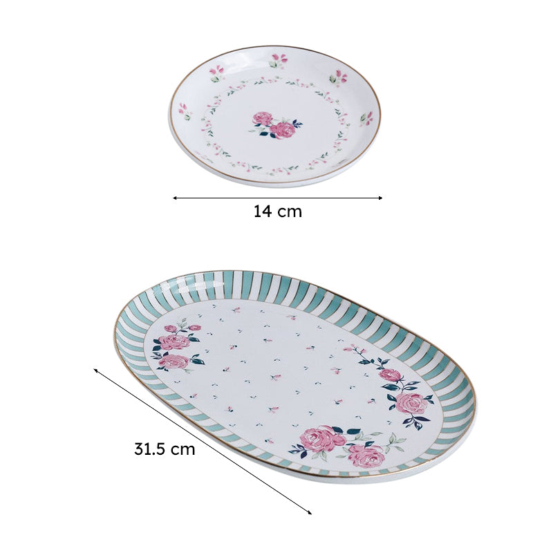 Magique by The Wishing Chair Portrait of Rose Amber Ceramic Platter & Plates With Giftbox - Five Piece Set media 11