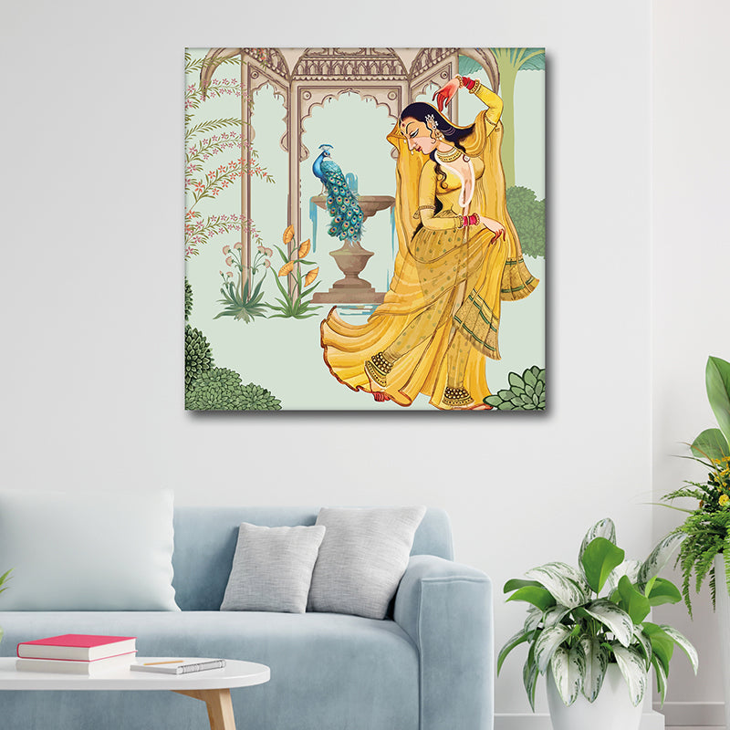 Mughal Dancer Canvas Wall Art